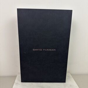 David Yurman Empty Gray/Black Leather extra Large necklace case